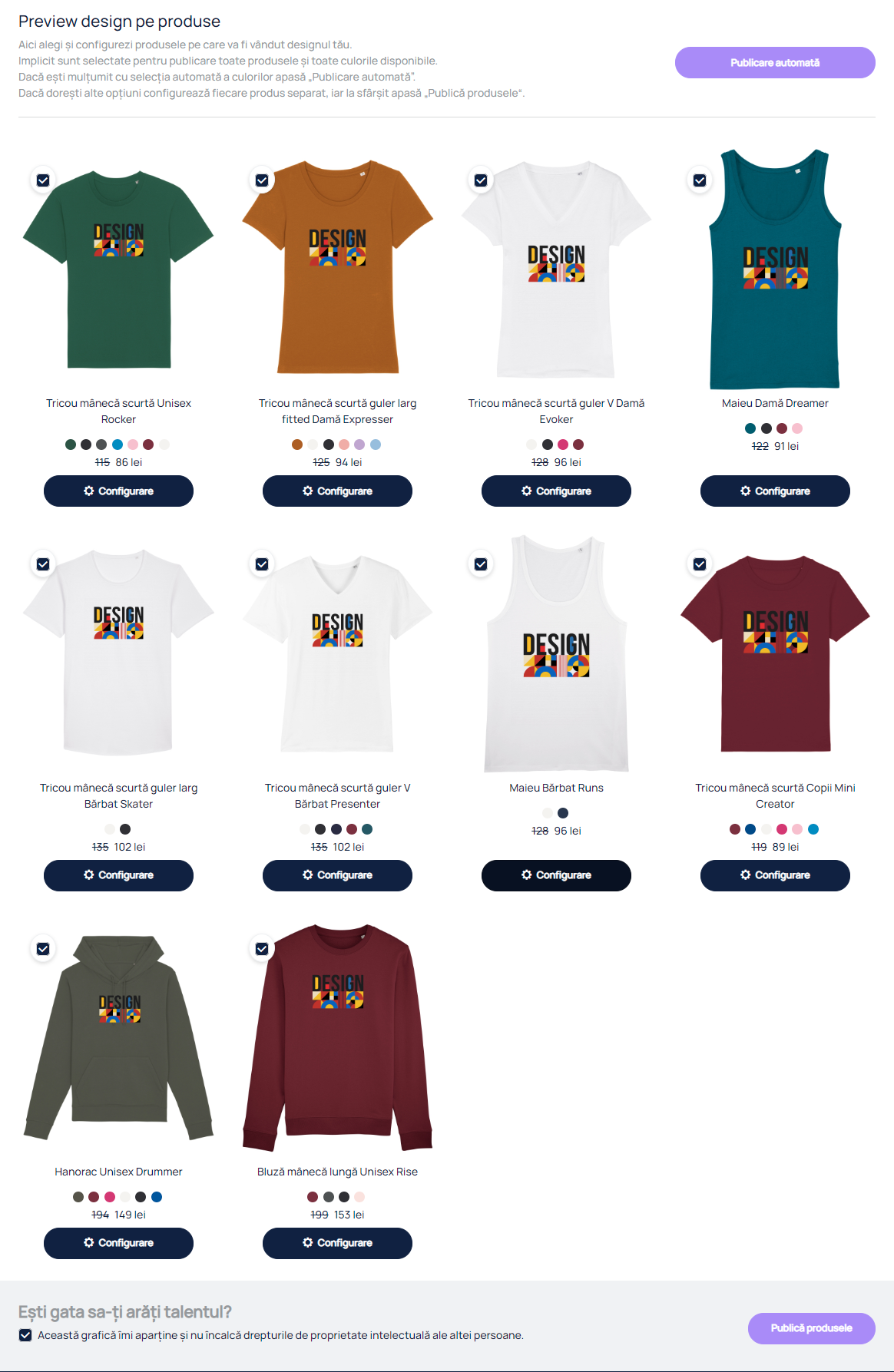 Configurare produse